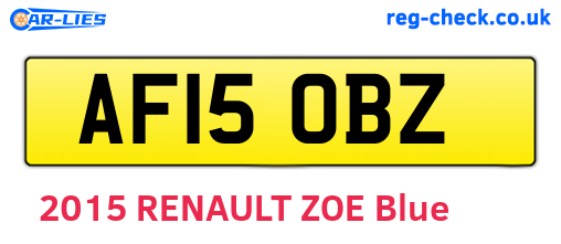 AF15OBZ are the vehicle registration plates.