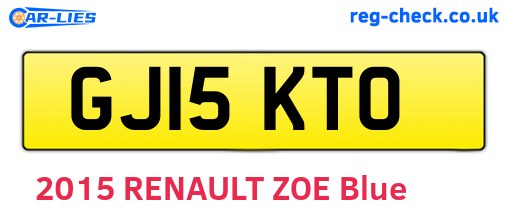 GJ15KTO are the vehicle registration plates.