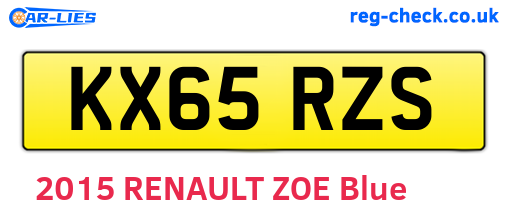 KX65RZS are the vehicle registration plates.