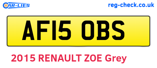 AF15OBS are the vehicle registration plates.