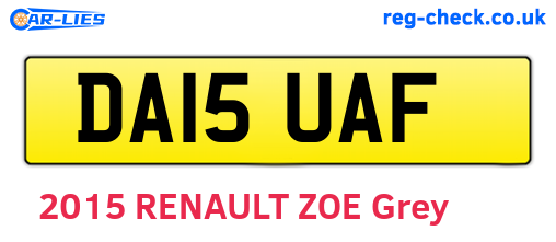 DA15UAF are the vehicle registration plates.