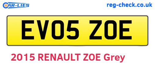 EV05ZOE are the vehicle registration plates.