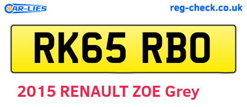 RK65RBO are the vehicle registration plates.