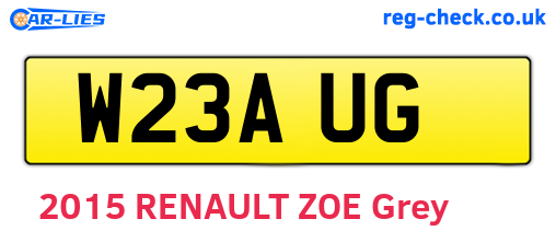 W23AUG are the vehicle registration plates.
