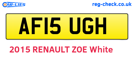 AF15UGH are the vehicle registration plates.
