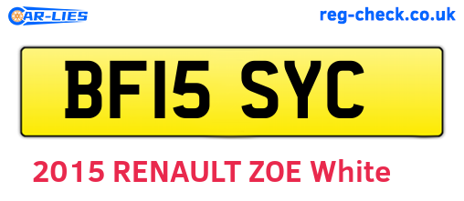 BF15SYC are the vehicle registration plates.
