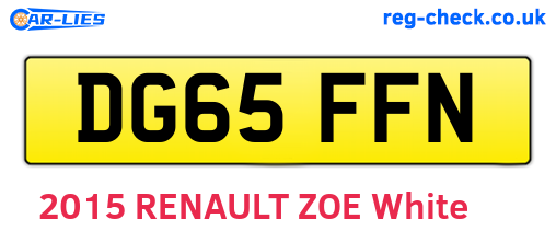 DG65FFN are the vehicle registration plates.