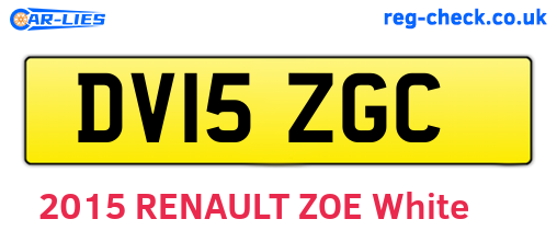 DV15ZGC are the vehicle registration plates.