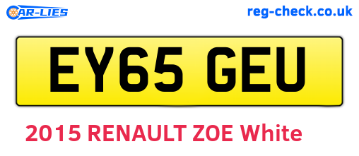 EY65GEU are the vehicle registration plates.