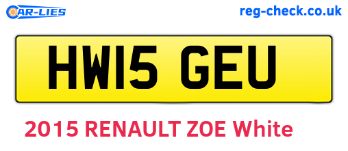 HW15GEU are the vehicle registration plates.