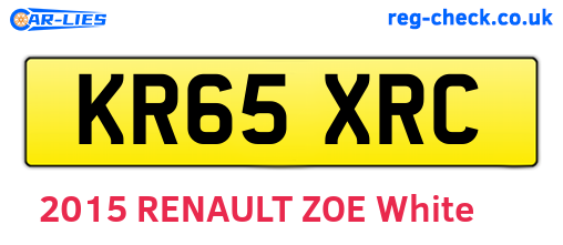 KR65XRC are the vehicle registration plates.