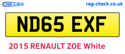 ND65EXF are the vehicle registration plates.