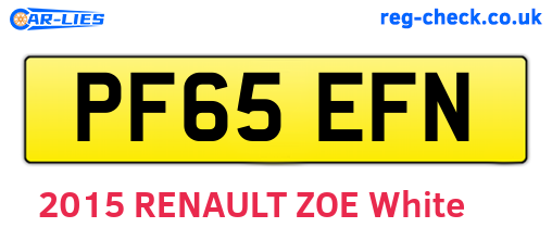 PF65EFN are the vehicle registration plates.