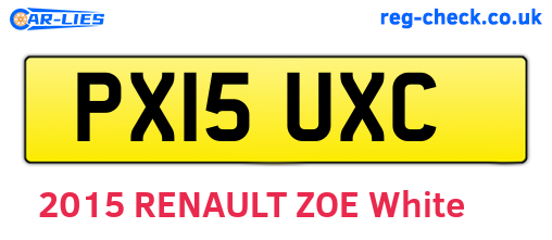 PX15UXC are the vehicle registration plates.