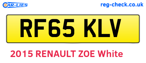 RF65KLV are the vehicle registration plates.