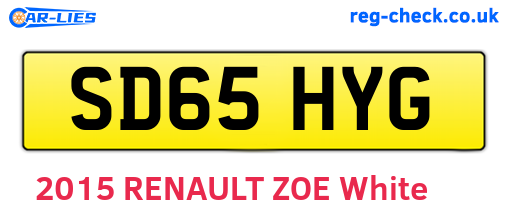 SD65HYG are the vehicle registration plates.