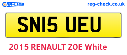 SN15UEU are the vehicle registration plates.