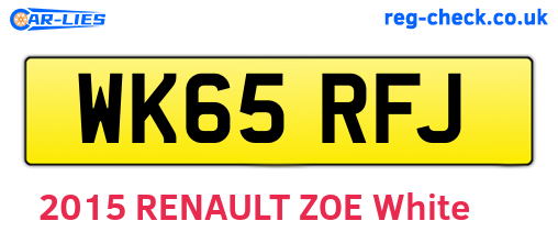 WK65RFJ are the vehicle registration plates.