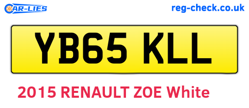 YB65KLL are the vehicle registration plates.