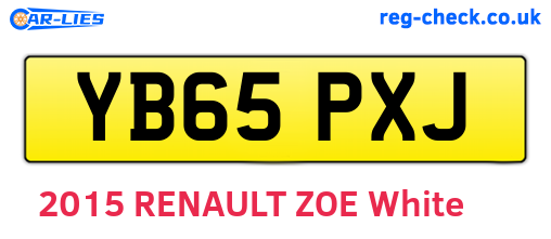 YB65PXJ are the vehicle registration plates.