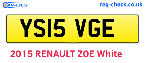 YS15VGE are the vehicle registration plates.