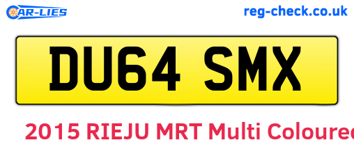 DU64SMX are the vehicle registration plates.