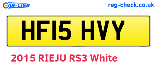 HF15HVY are the vehicle registration plates.