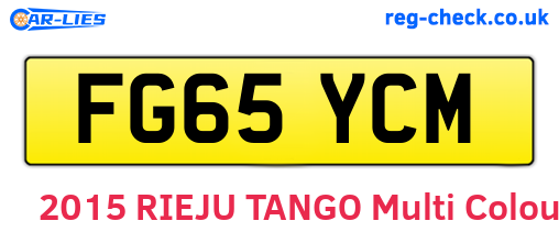 FG65YCM are the vehicle registration plates.