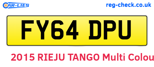 FY64DPU are the vehicle registration plates.
