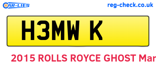 H3MWK are the vehicle registration plates.