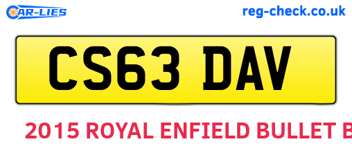 CS63DAV are the vehicle registration plates.