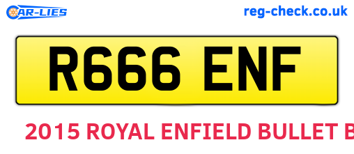 R666ENF are the vehicle registration plates.