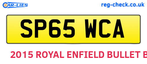 SP65WCA are the vehicle registration plates.