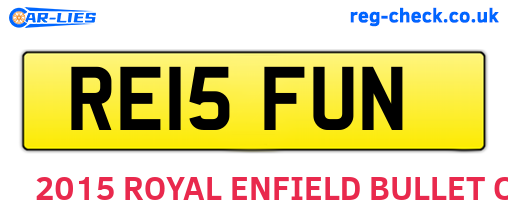 RE15FUN are the vehicle registration plates.