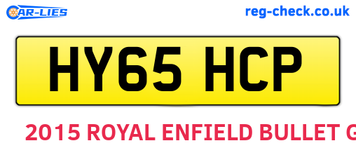 HY65HCP are the vehicle registration plates.