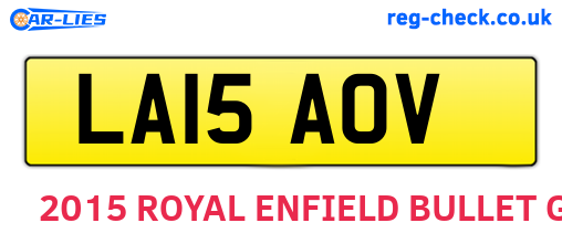 LA15AOV are the vehicle registration plates.