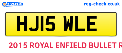 HJ15WLE are the vehicle registration plates.