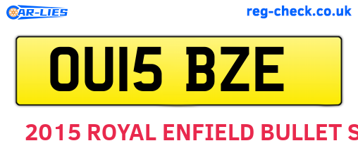 OU15BZE are the vehicle registration plates.