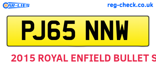 PJ65NNW are the vehicle registration plates.
