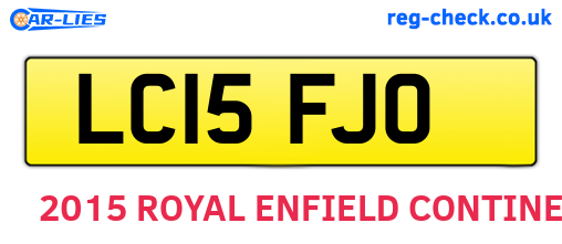 LC15FJO are the vehicle registration plates.