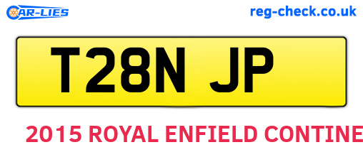 T28NJP are the vehicle registration plates.