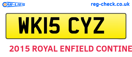 WK15CYZ are the vehicle registration plates.