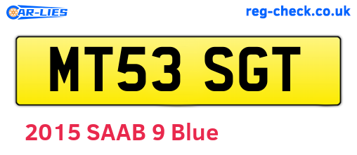 MT53SGT are the vehicle registration plates.