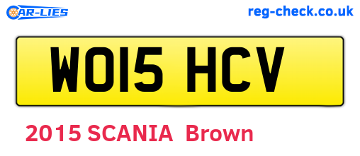 WO15HCV are the vehicle registration plates.