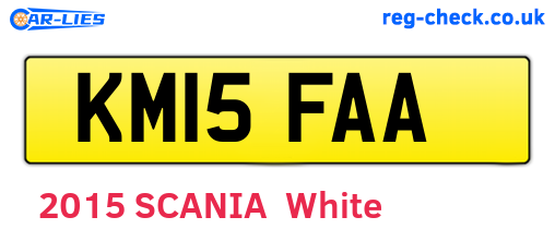KM15FAA are the vehicle registration plates.