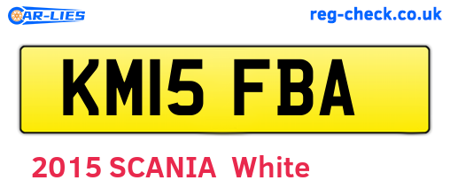 KM15FBA are the vehicle registration plates.