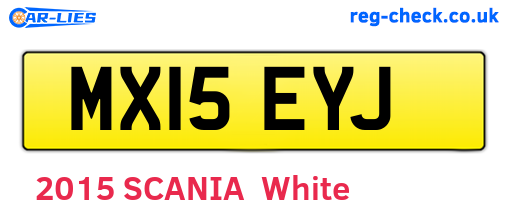 MX15EYJ are the vehicle registration plates.