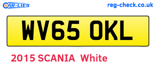 WV65OKL are the vehicle registration plates.