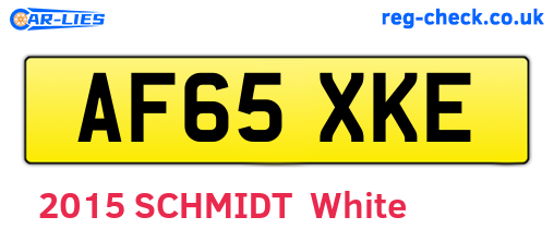 AF65XKE are the vehicle registration plates.