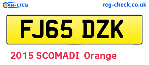 FJ65DZK are the vehicle registration plates.